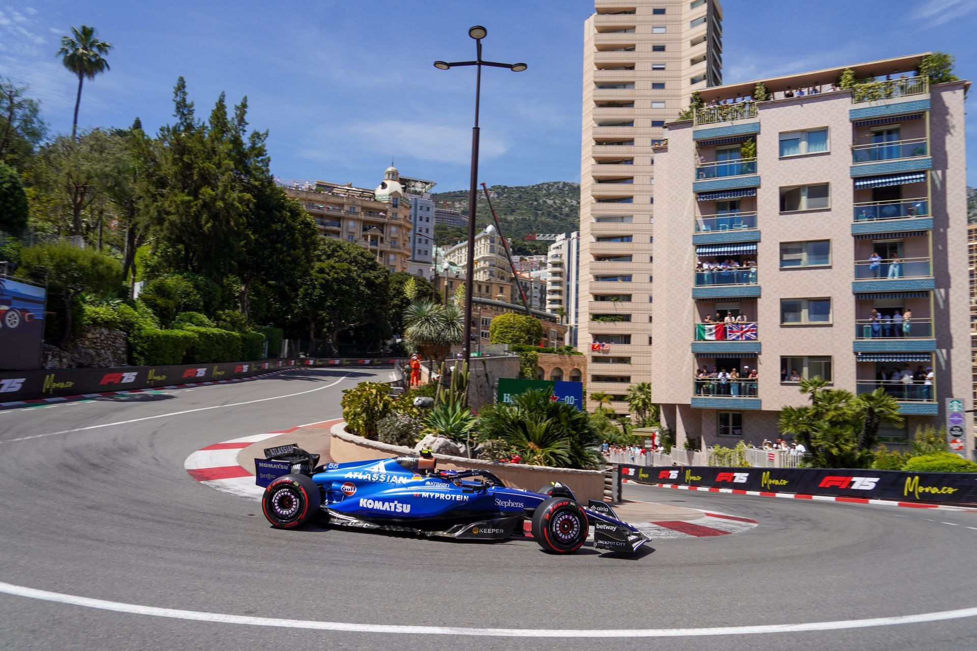 Carlos Sainz Jr. of Spain drives the (55) Atlassian Williams Racing at the F1 Grand Prix of Monaco - Source: Getty